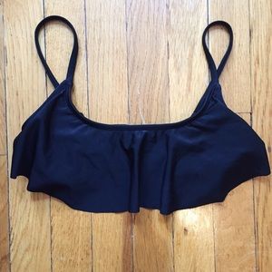 Black Flowy Bikini Top with Adjustable Straps